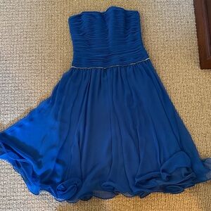 Elegant Blue Strapless Dress